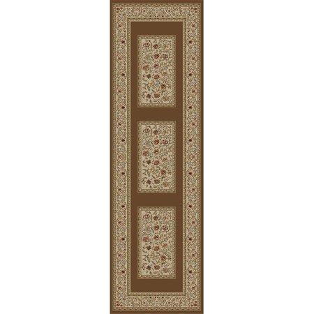 CONCORD GLOBAL 6 ft. 7 in. x 9 ft. 6 in. Ankara Floral Border - Brown 62386